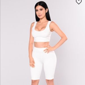 Biker short set in White 💸